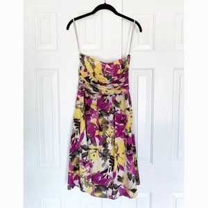 The Limited | Purple/yellow strapless floral dress